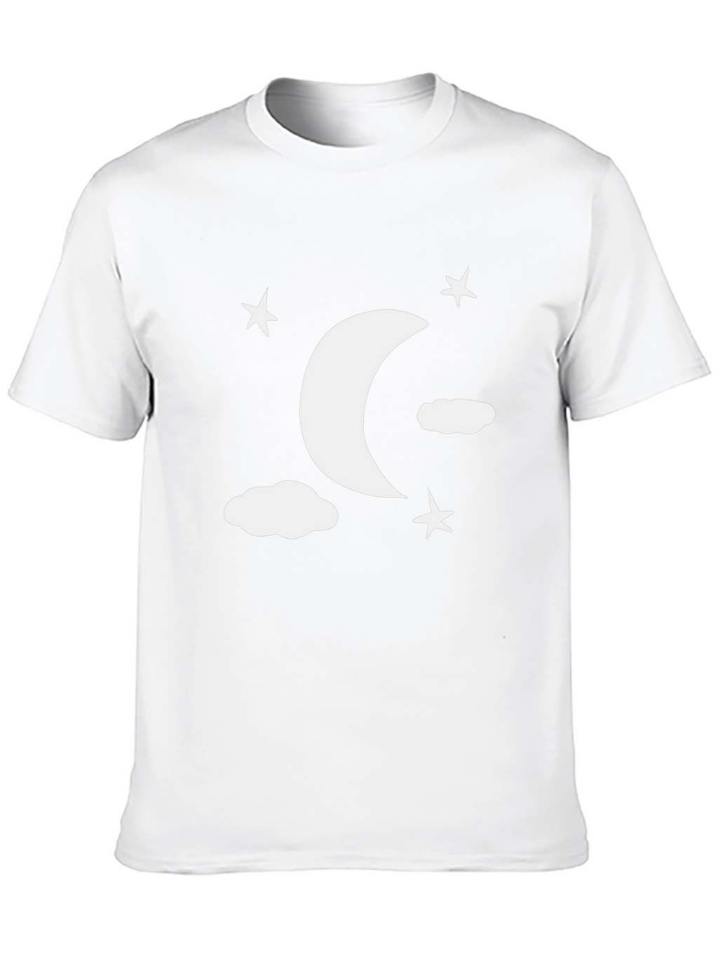Moon Stars Clouds Graphic Tee - Black Casual Shirt