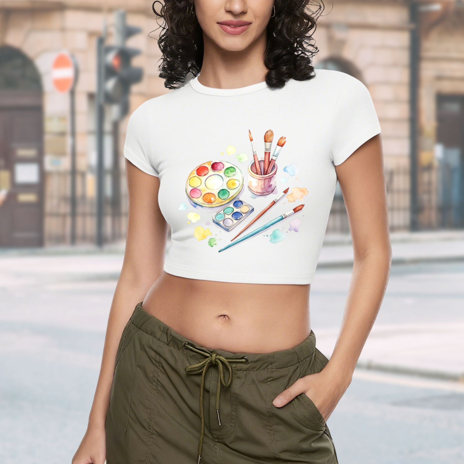 Watercolor Artist Paint Palette Aesthetic Baby Tee