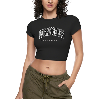 Cute Angel & Devil Bench Grey Aesthetic Graphic Crop Top