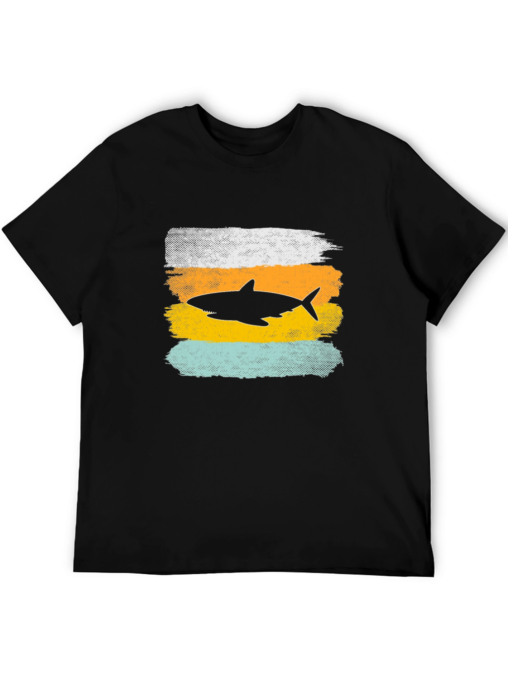 Shark Silhouette Graphic Tee - Distressed Style
