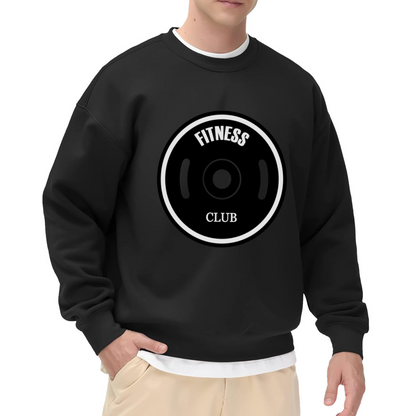Fitness Club Weight Plate Crewneck Sweatshirt - Gym Workout Graphic Pullover, Bodybuilding Motivation, Lifting Top