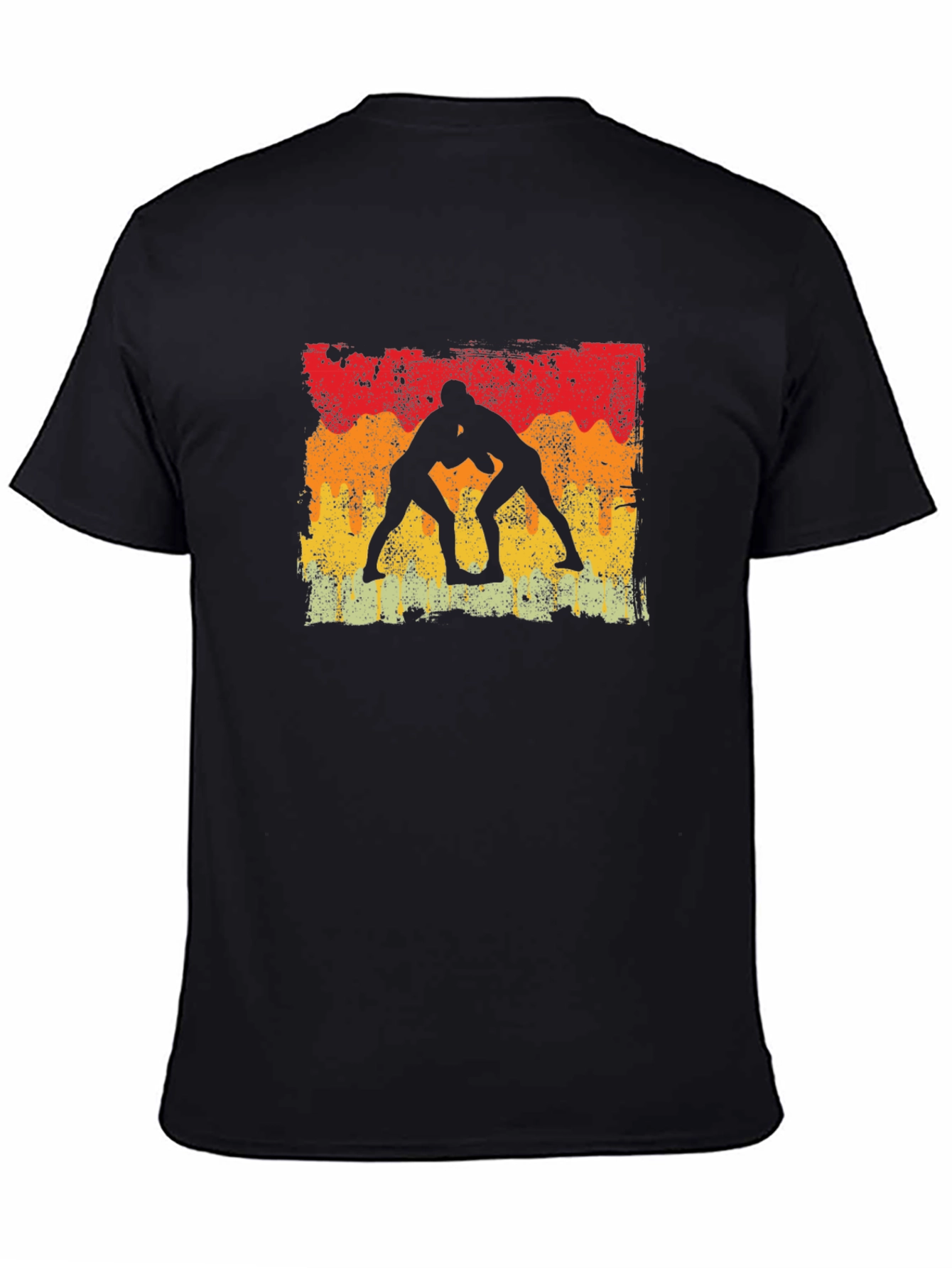 Wrestling Silhouette Graphic T-Shirt - Vintage Style