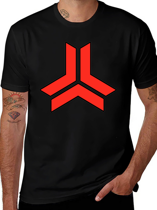 Geometric Red Logo Black T-Shirt