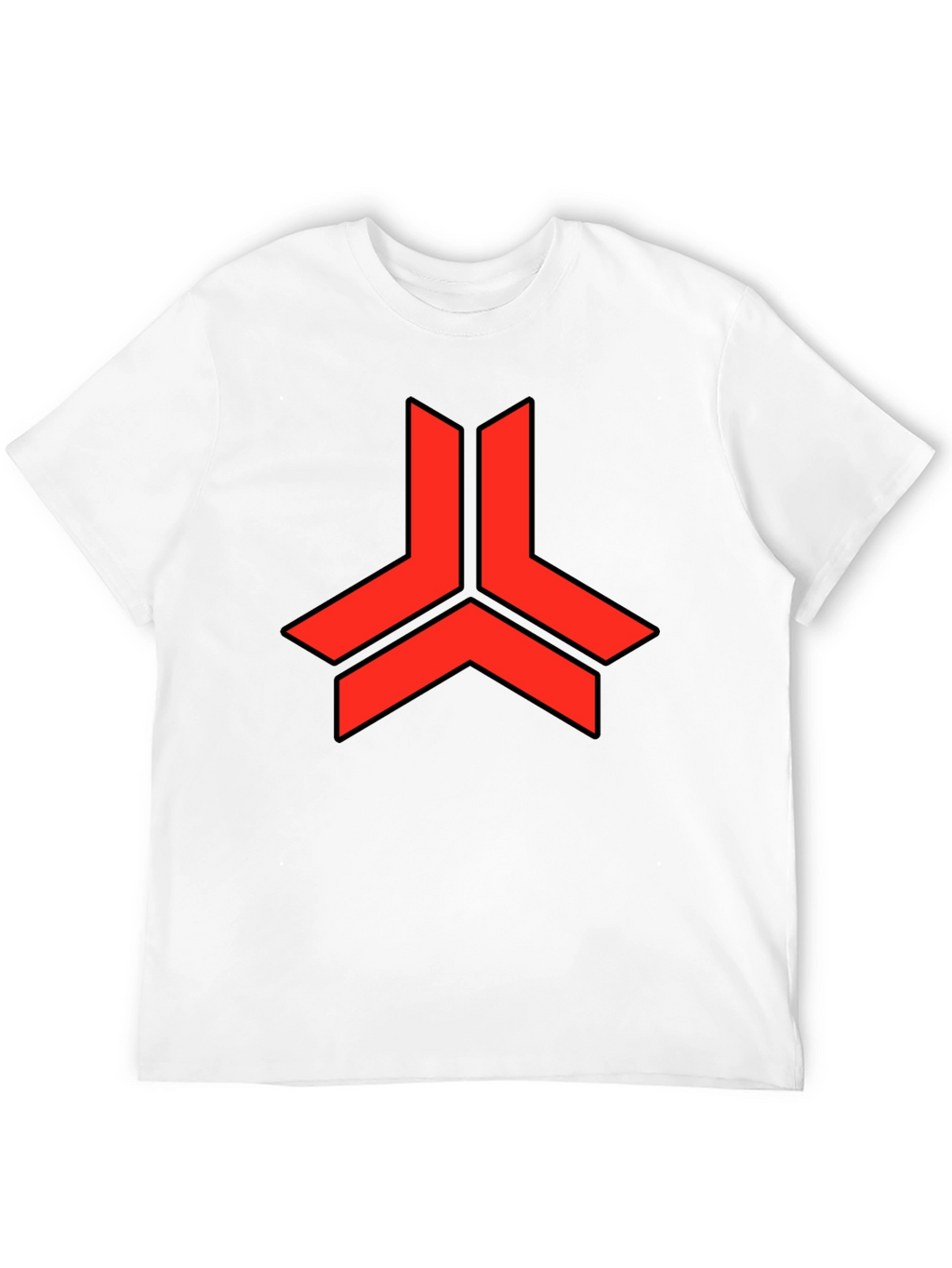 Geometric Red Logo Black T-Shirt
