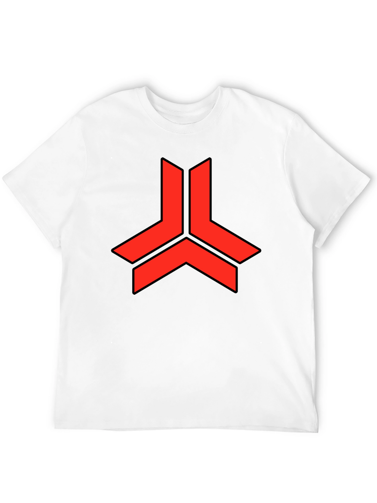 Geometric Red Logo Black T-Shirt
