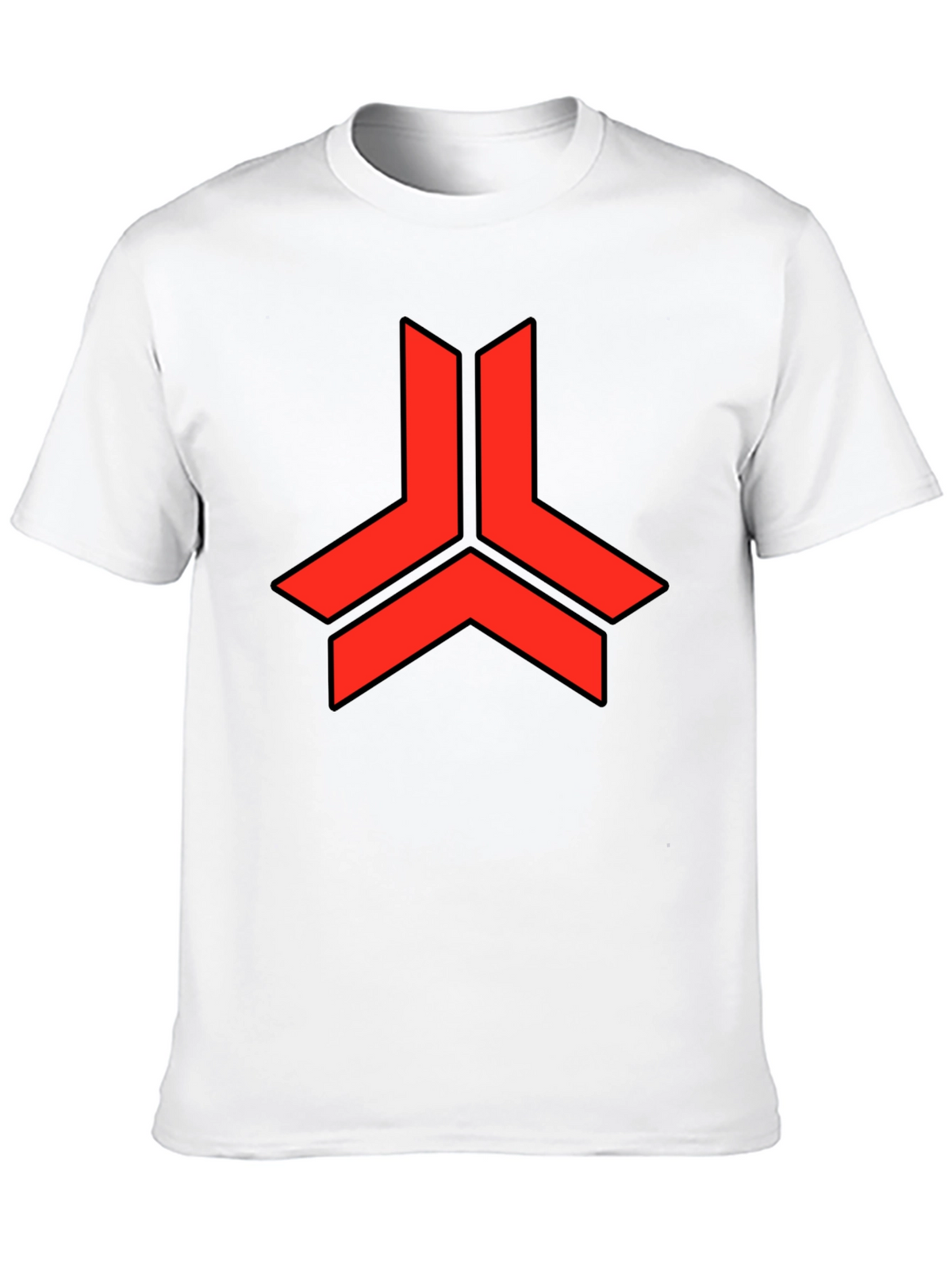 Geometric Red Logo Black T-Shirt