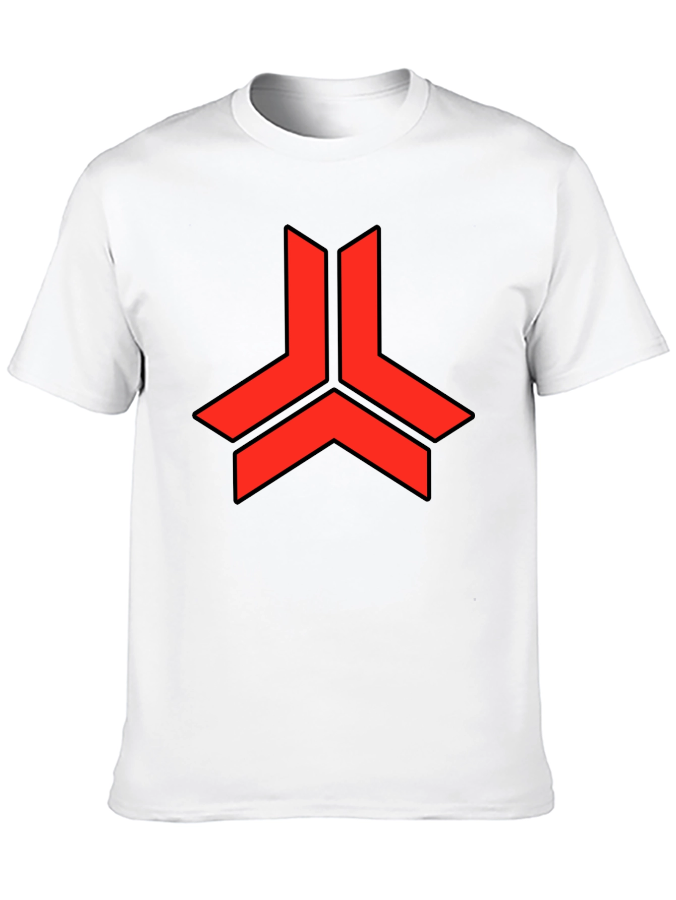 Geometric Red Logo Black T-Shirt