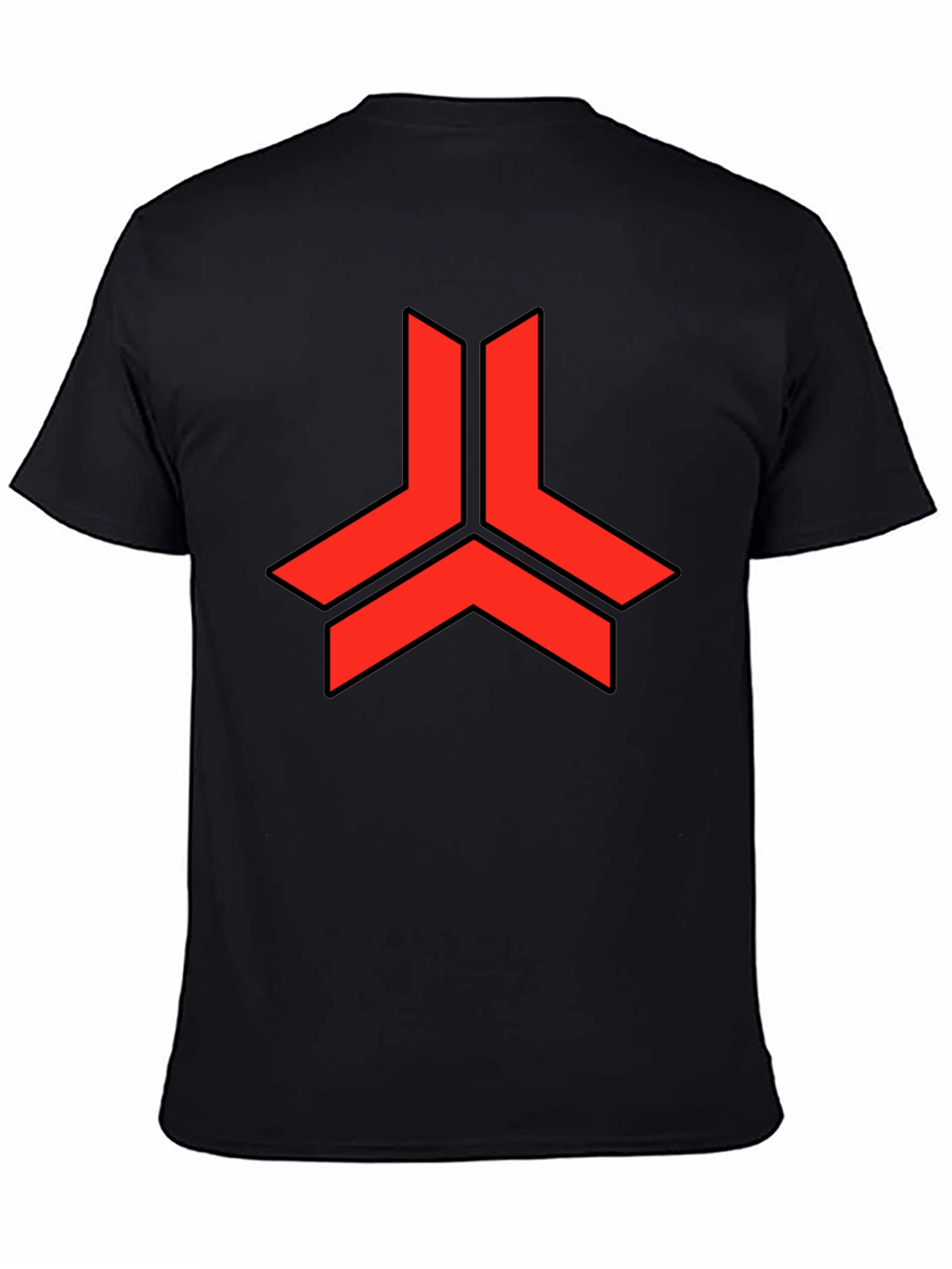 Geometric Red Logo Black T-Shirt