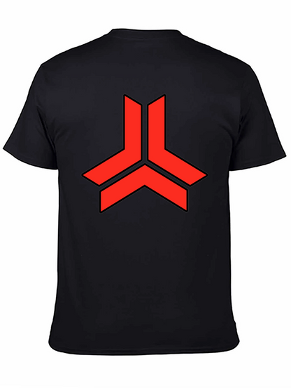 Geometric Red Logo Black T-Shirt