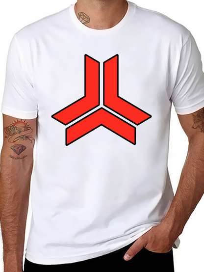 Geometric Red Logo Black T-Shirt