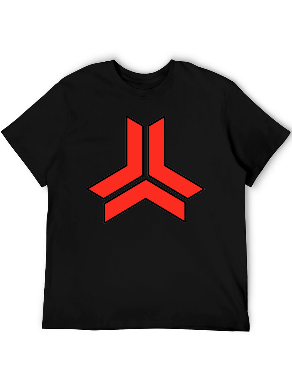 Geometric Red Logo Black T-Shirt