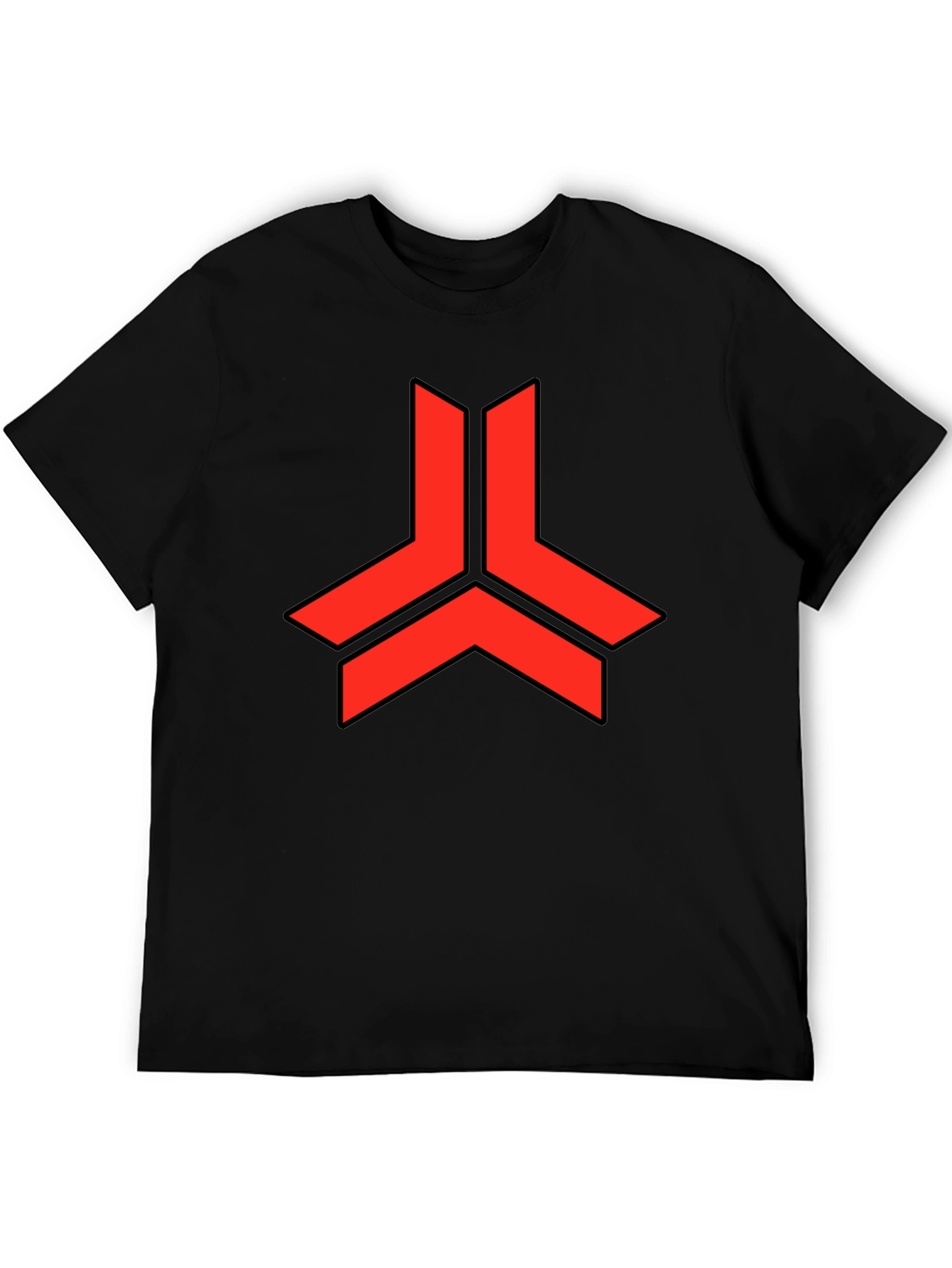 Geometric Red Logo Black T-Shirt