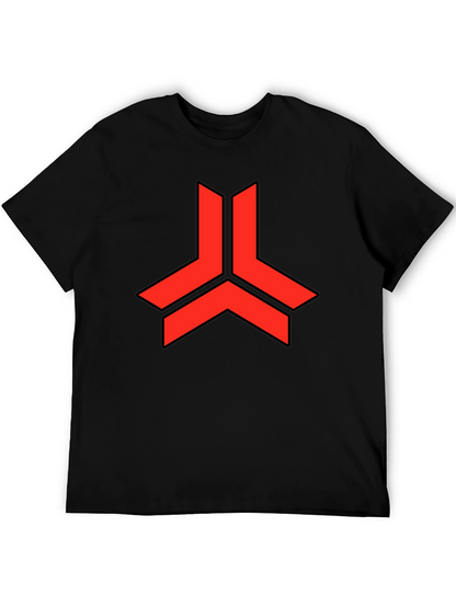 Geometric Red Logo Black T-Shirt