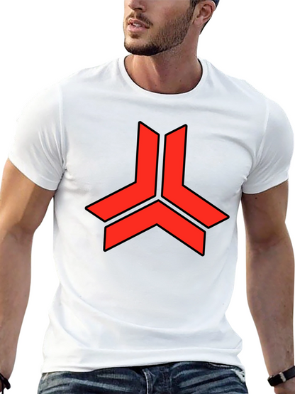 Geometric Red Logo Black T-Shirt