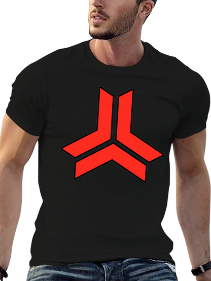 Geometric Red Logo Black T-Shirt