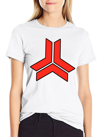 Geometric Red Logo Black T-Shirt