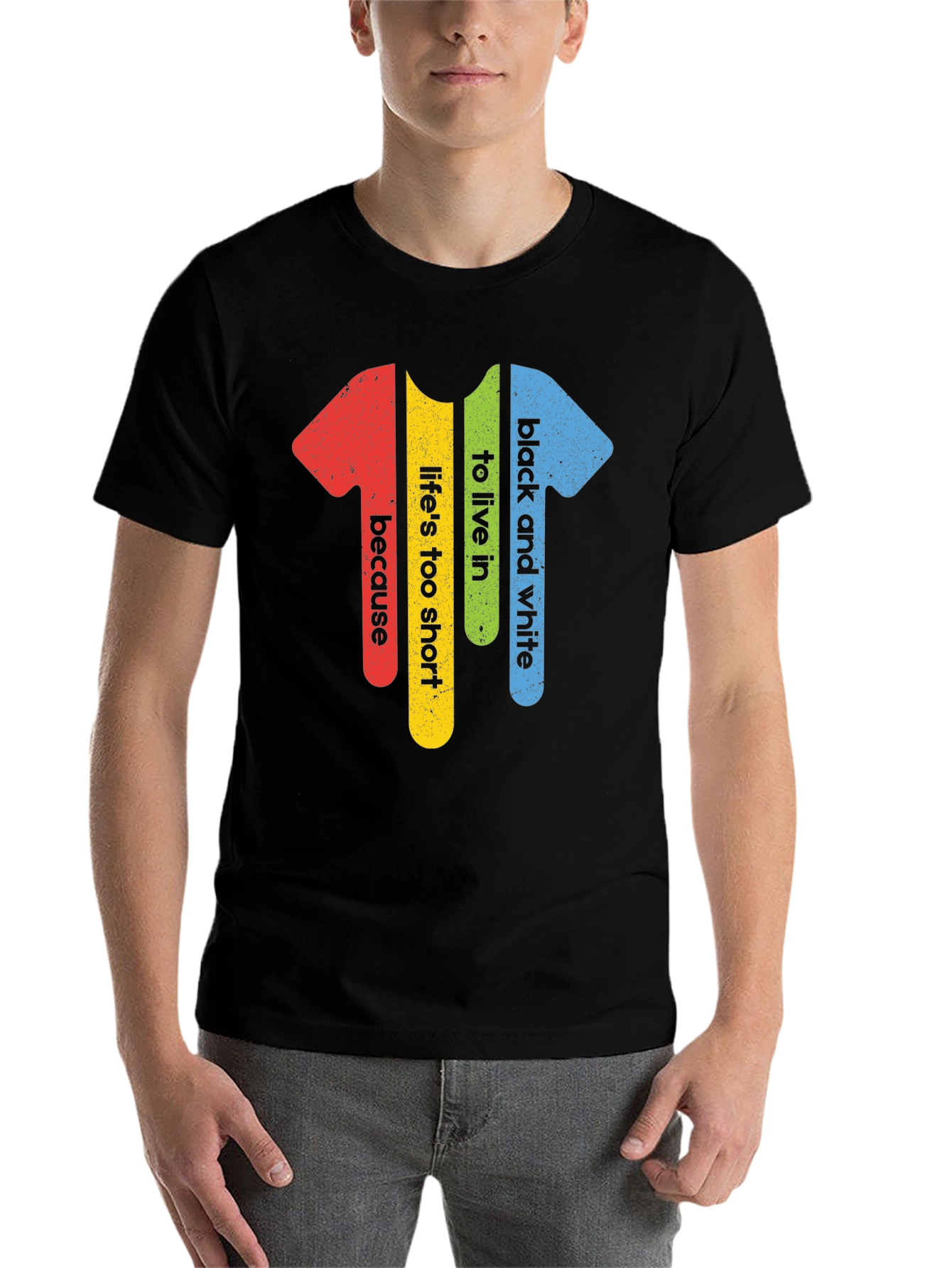 Colorful Life T-Shirt - Short Sleeve Graphic Tee