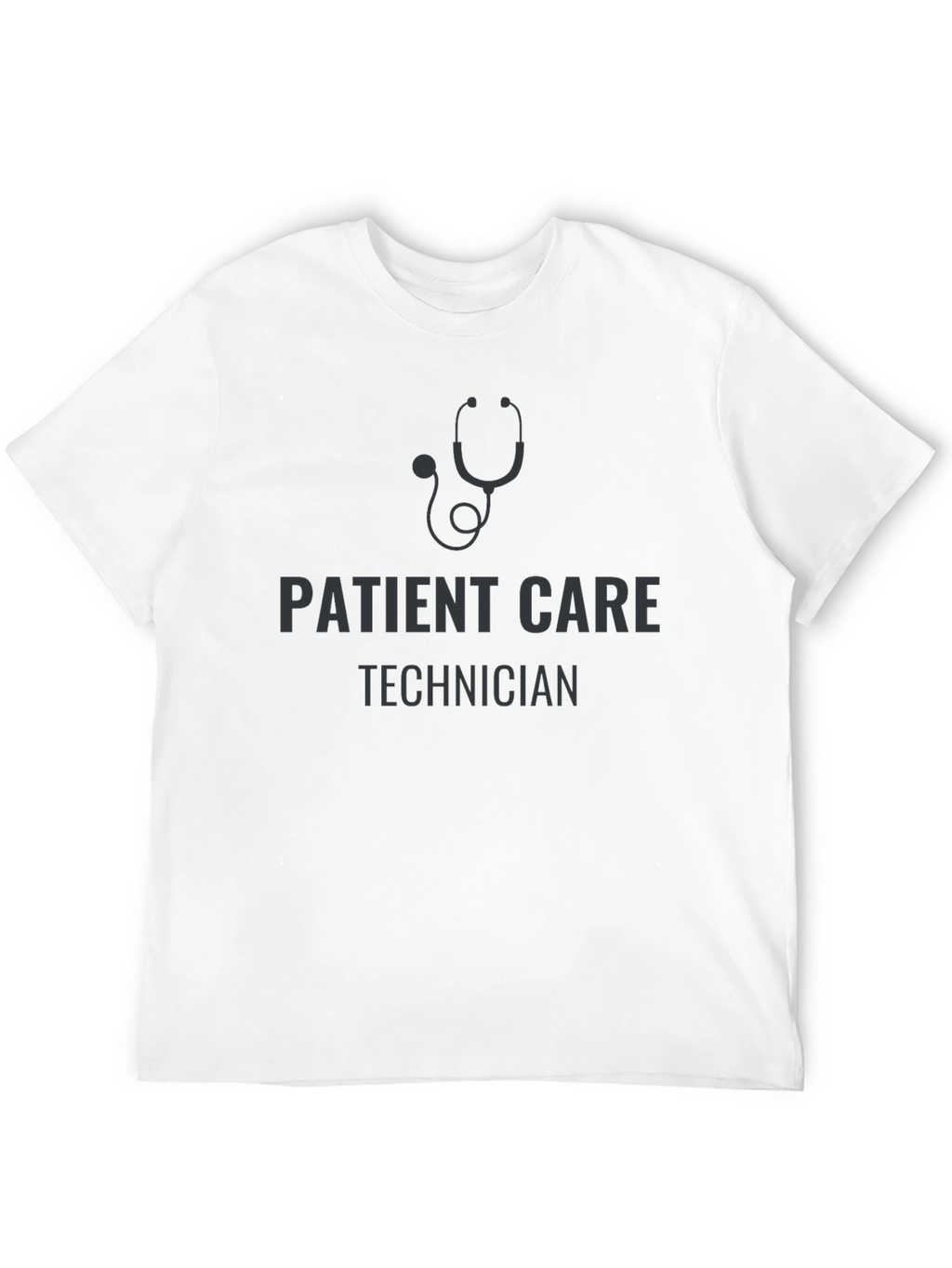 Patient Care Technician Stethoscope Black T-Shirt