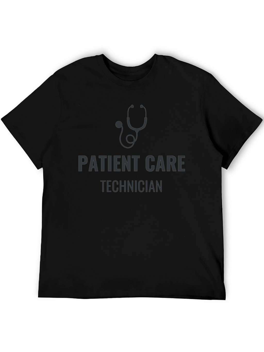 Patient Care Technician Stethoscope Black T-Shirt