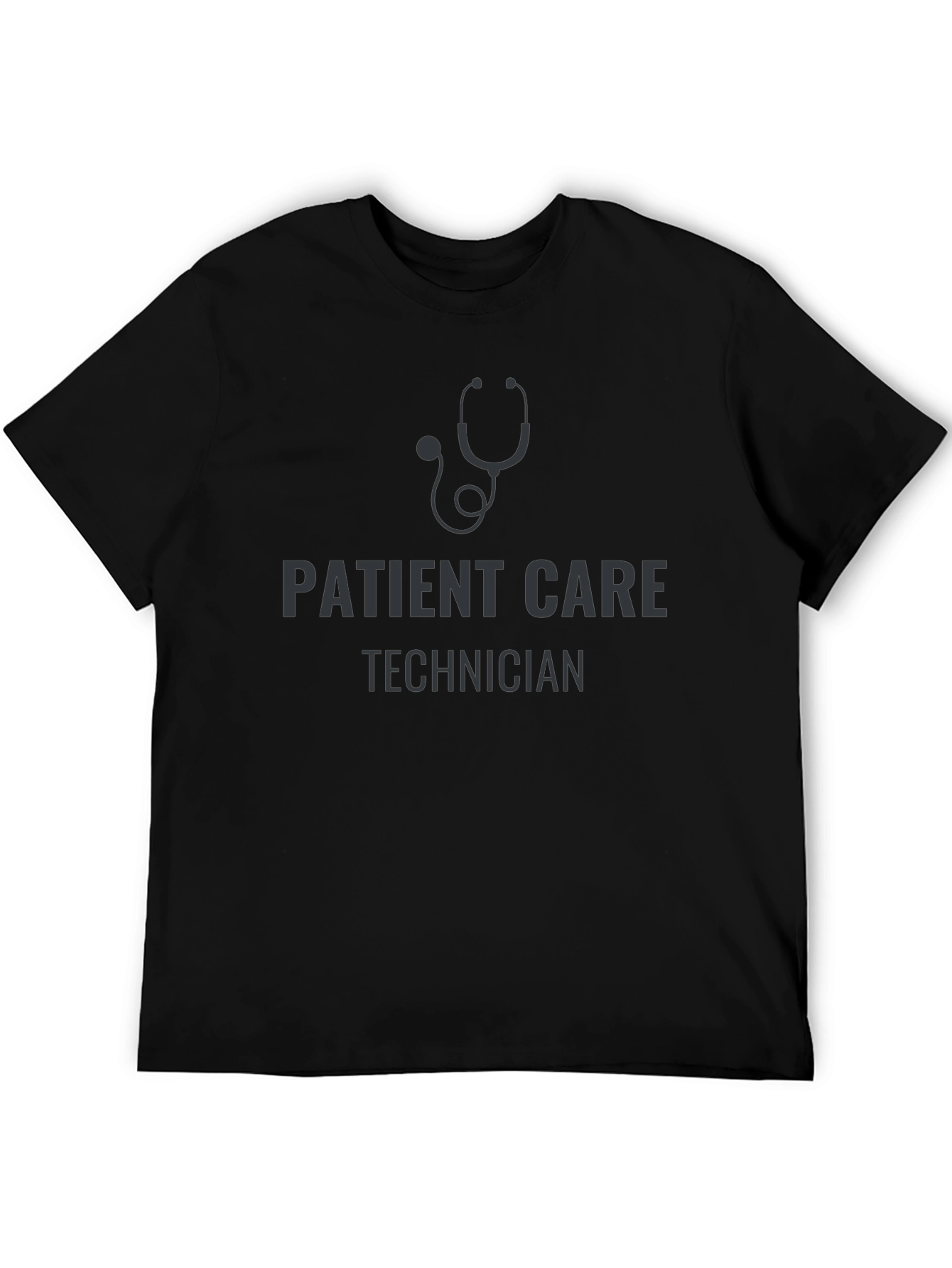 Patient Care Technician Stethoscope Black T-Shirt