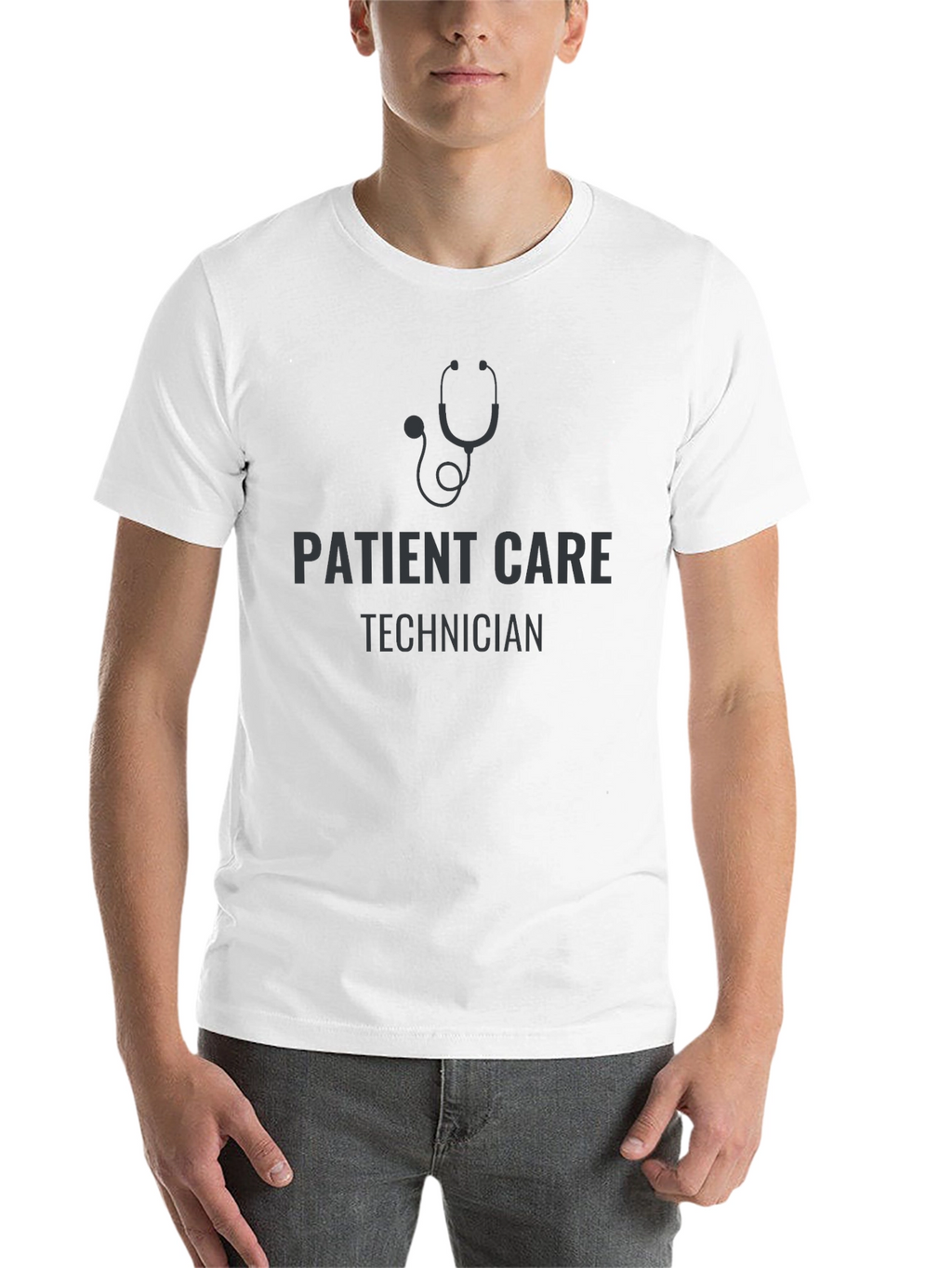 Patient Care Technician Stethoscope Black T-Shirt