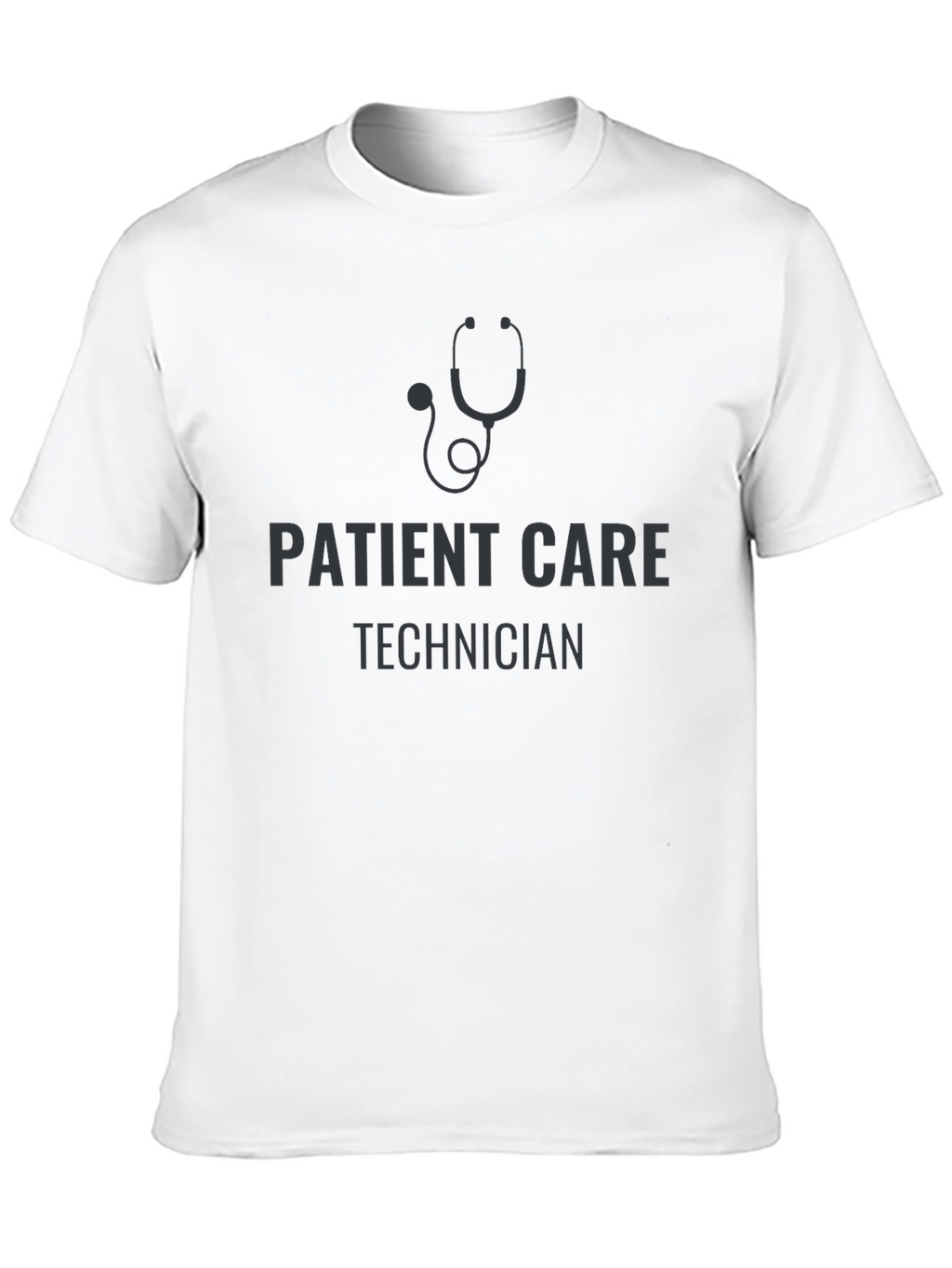 Patient Care Technician Stethoscope Black T-Shirt