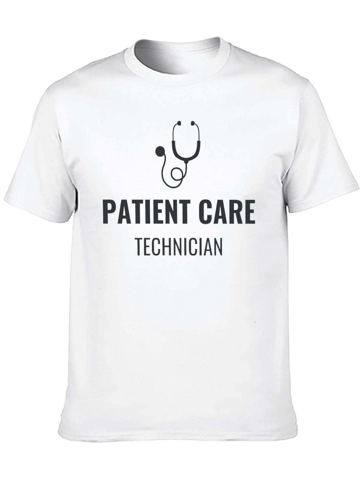 Patient Care Technician Stethoscope Black T-Shirt