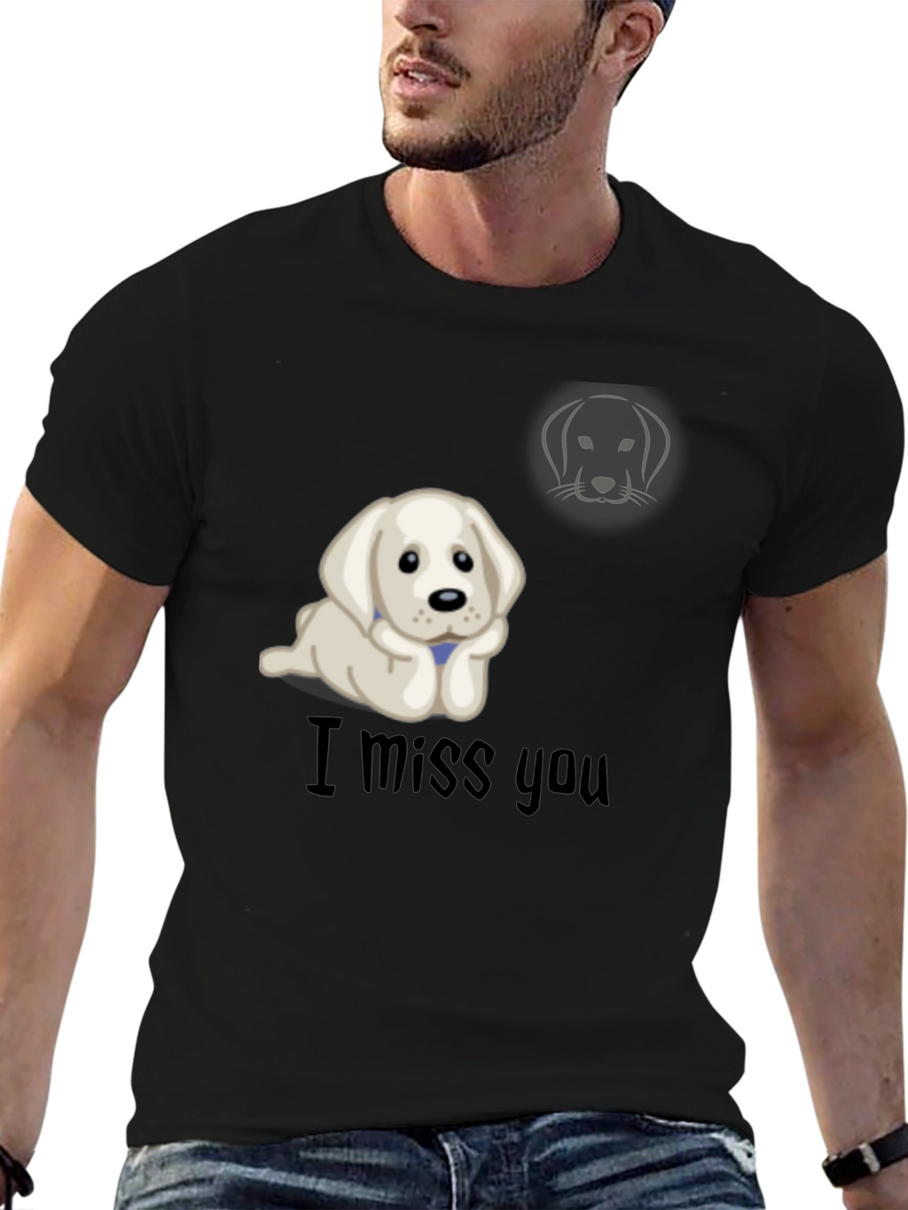 I Miss You Puppy Graphic T-Shirt