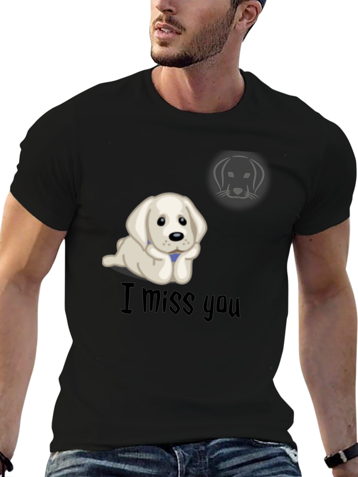 I Miss You Puppy Graphic T-Shirt