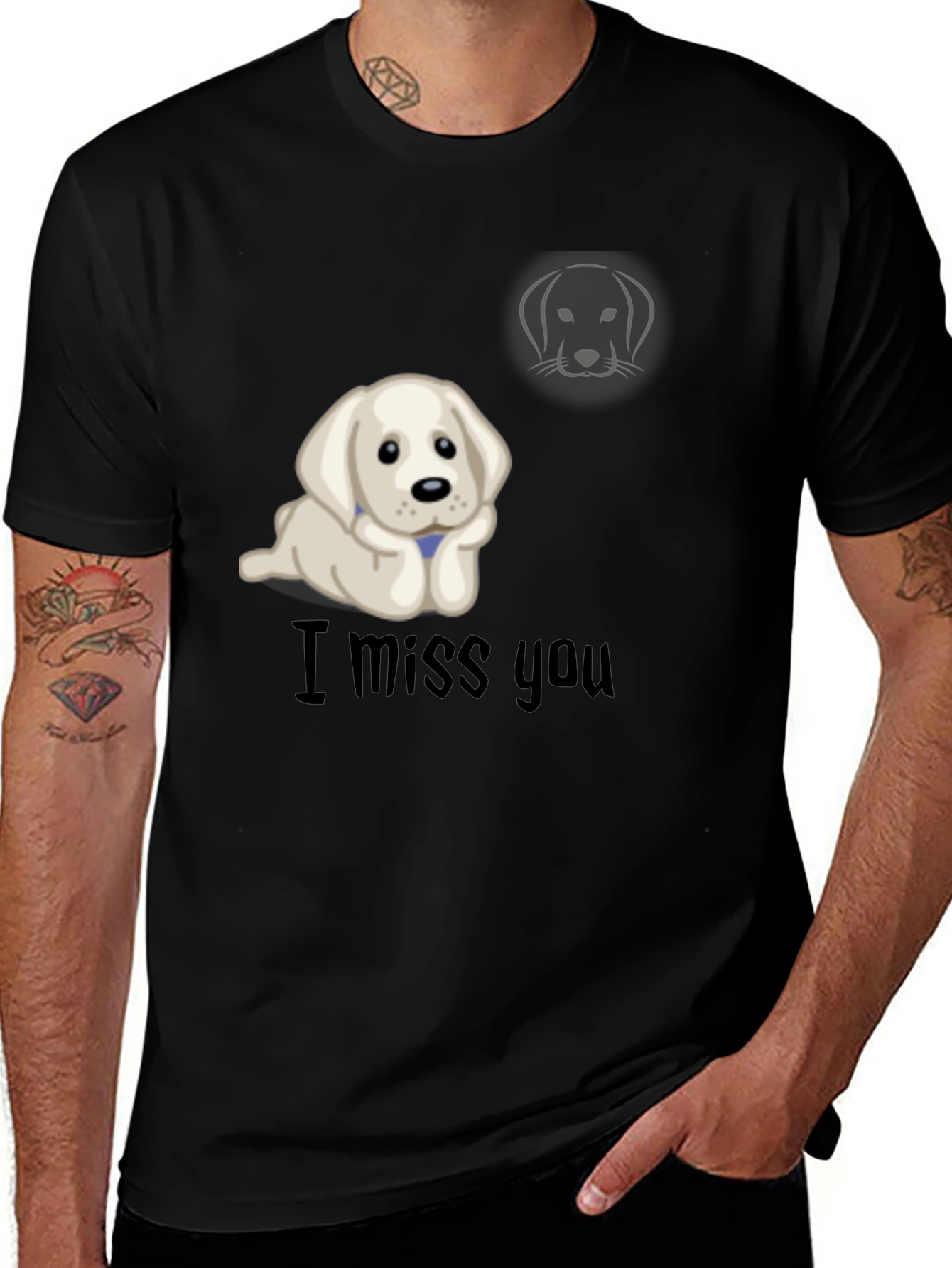 I Miss You Puppy Graphic T-Shirt