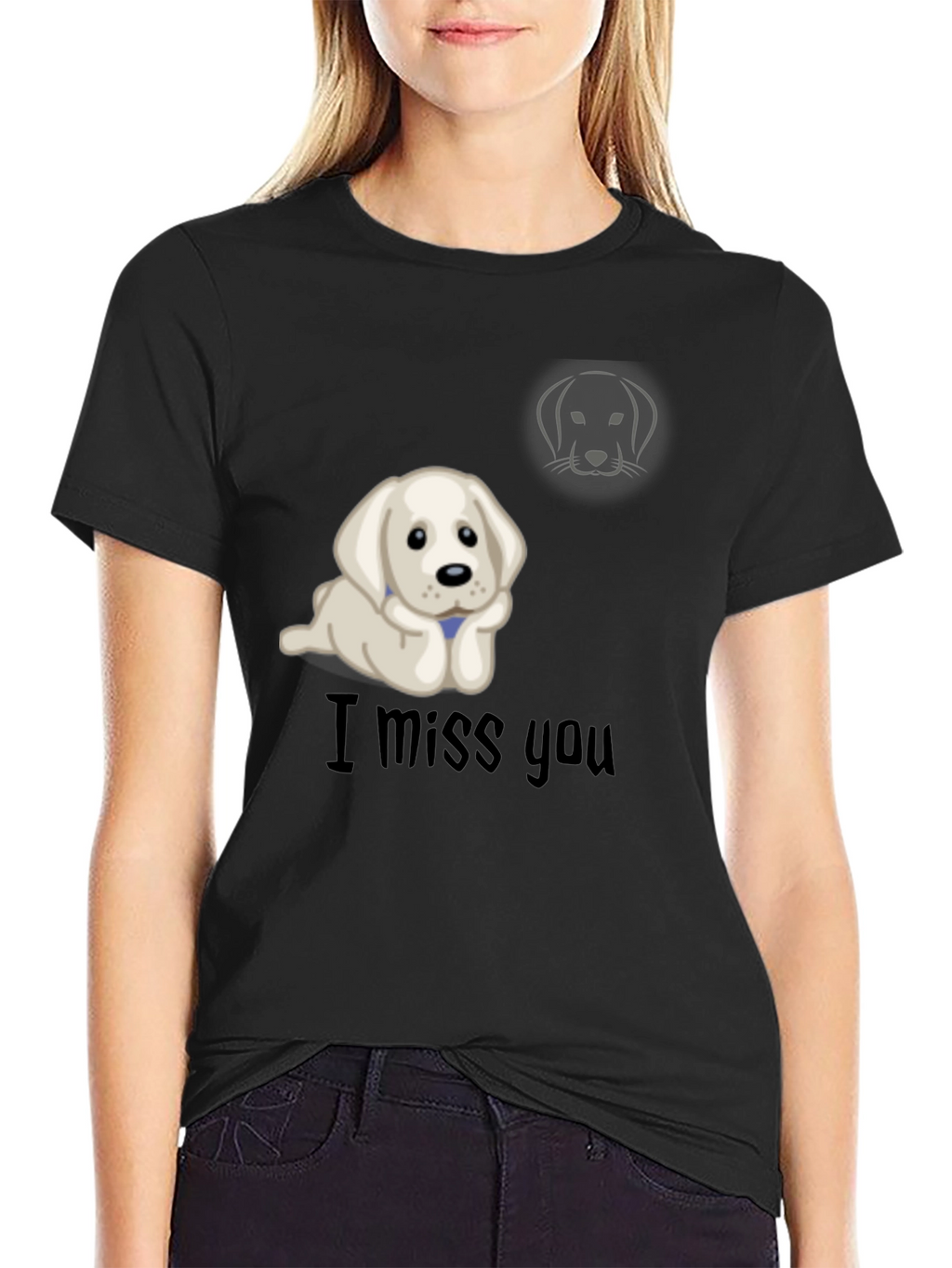 I Miss You Puppy Graphic T-Shirt