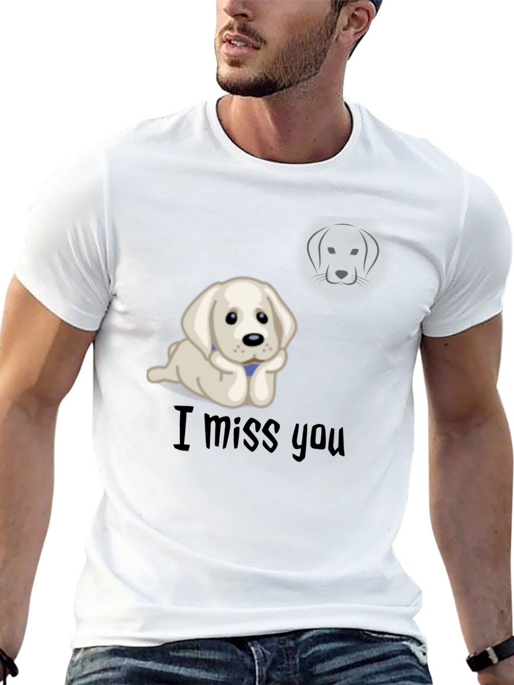I Miss You Puppy Graphic T-Shirt