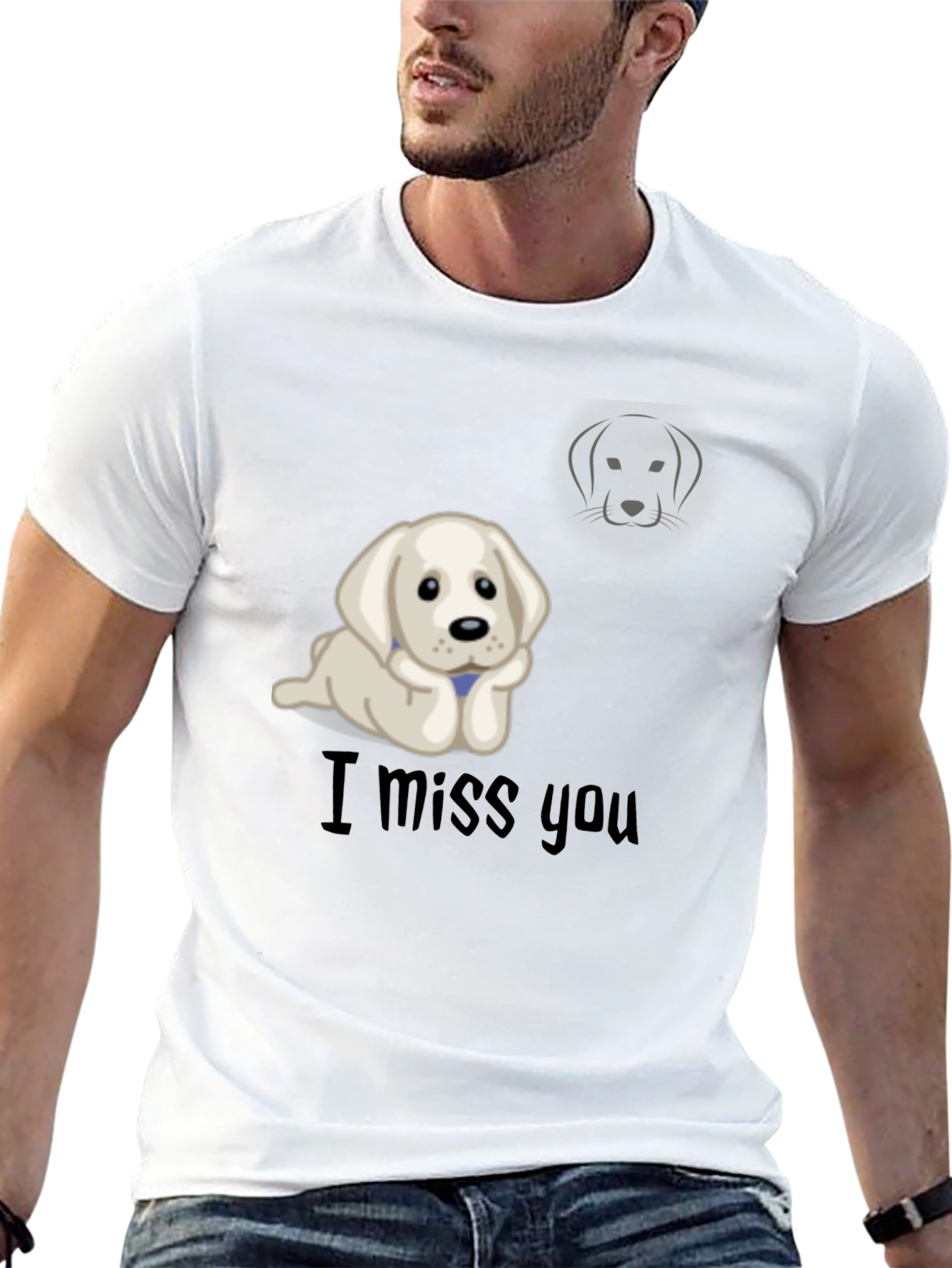 I Miss You Puppy Graphic T-Shirt