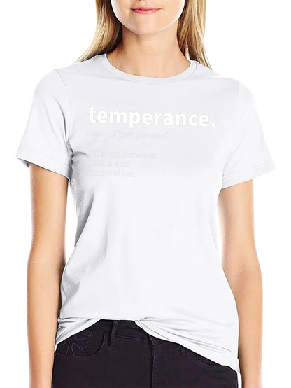 Temperance Definition T-Shirt Balance & Moderation