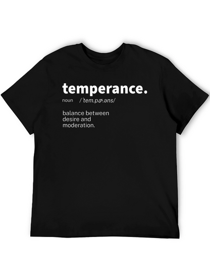 Temperance Definition T-Shirt Balance & Moderation