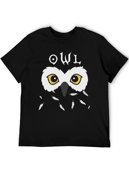 Owl Graphic Black T-Shirt - Unique Design