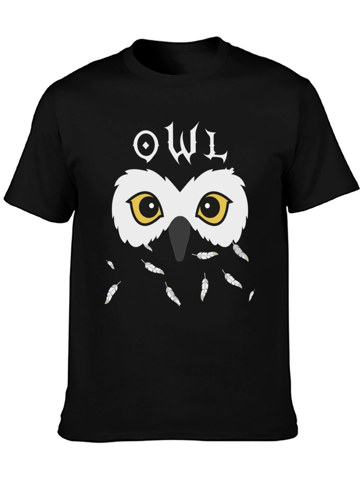 Owl Graphic Black T-Shirt - Unique Design