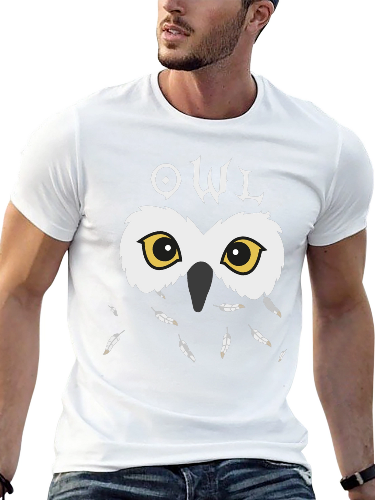 Owl Graphic Black T-Shirt - Unique Design