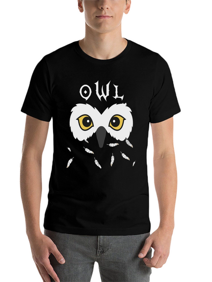 Owl Graphic Black T-Shirt - Unique Design