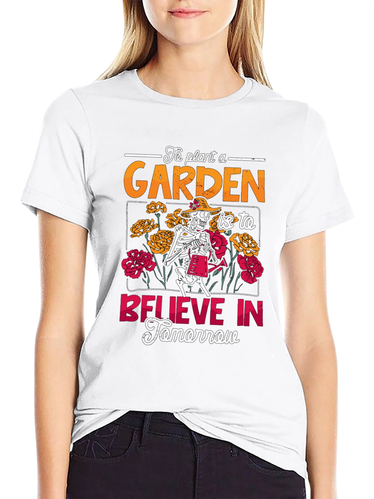 Gardening Skeleton Graphic Tee - Believe In Tomorrow