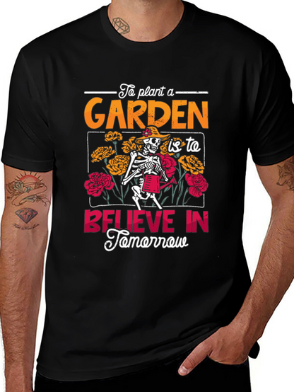 Gardening Skeleton Graphic Tee - Believe In Tomorrow