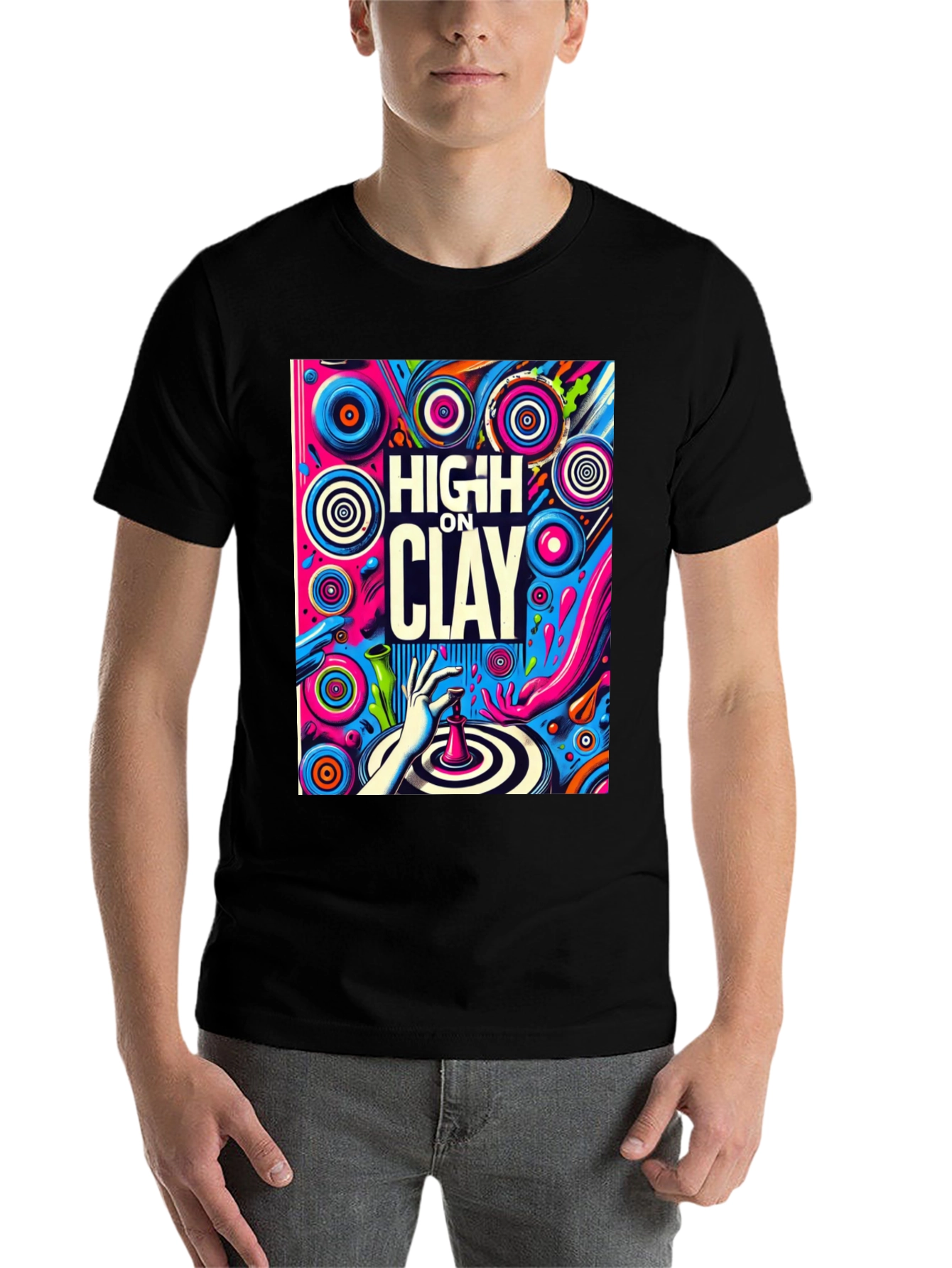 High On Clay Graphic T-Shirt - Cool Artist Tee