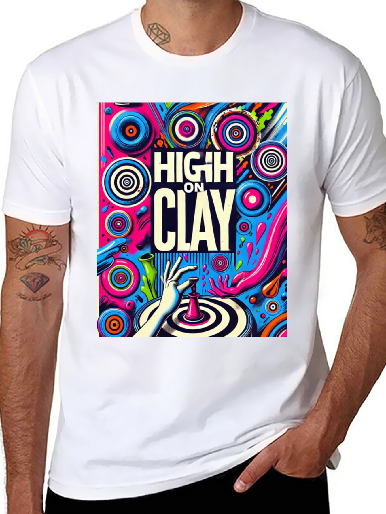High On Clay Graphic T-Shirt - Cool Artist Tee