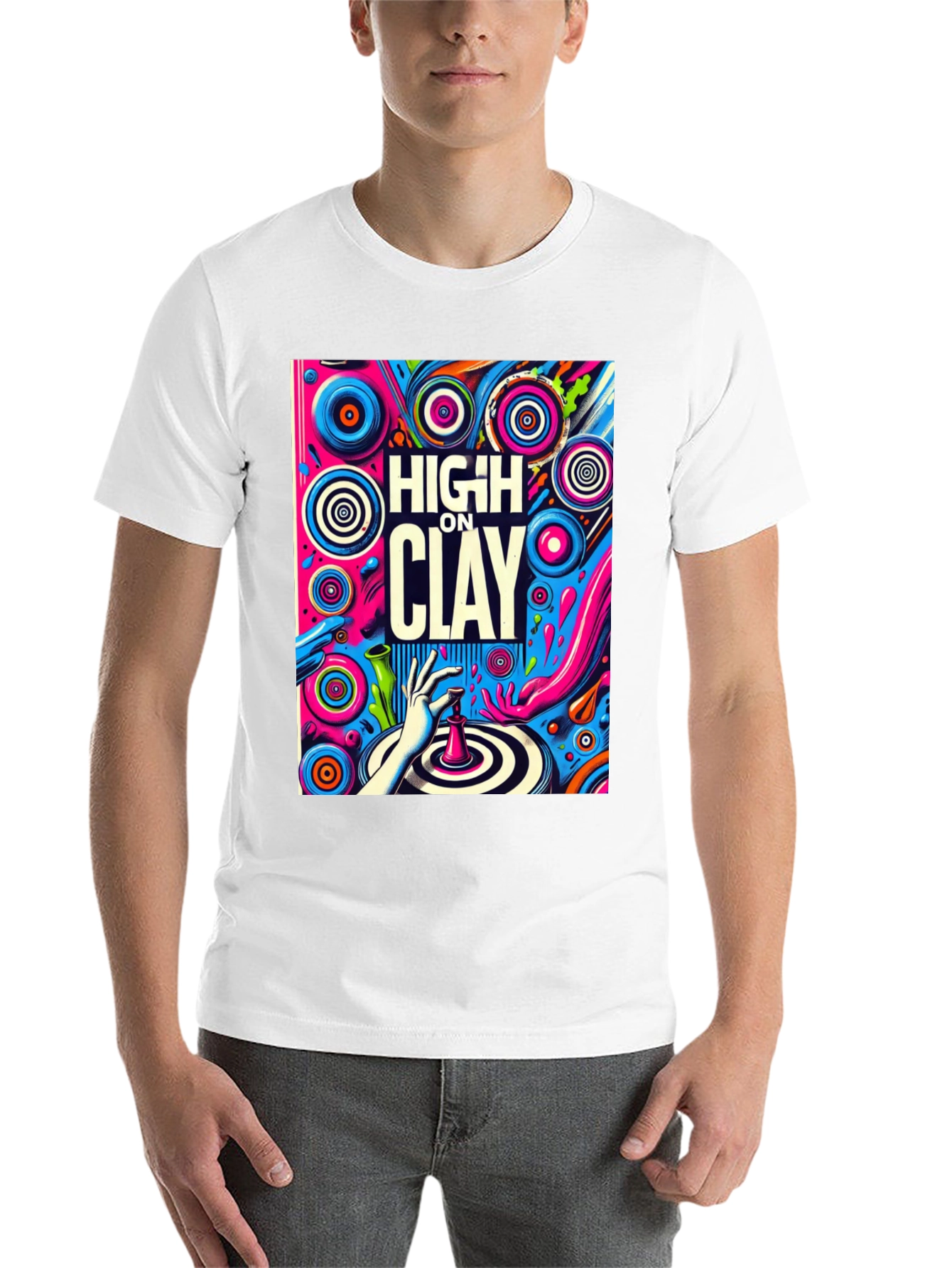 High On Clay Graphic T-Shirt - Cool Artist Tee