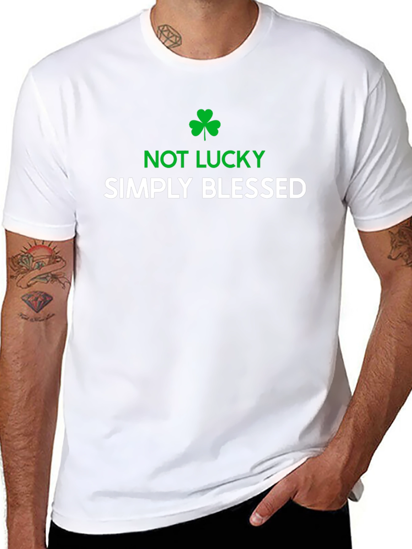 Not Lucky Simply Blessed Graphic T-Shirt