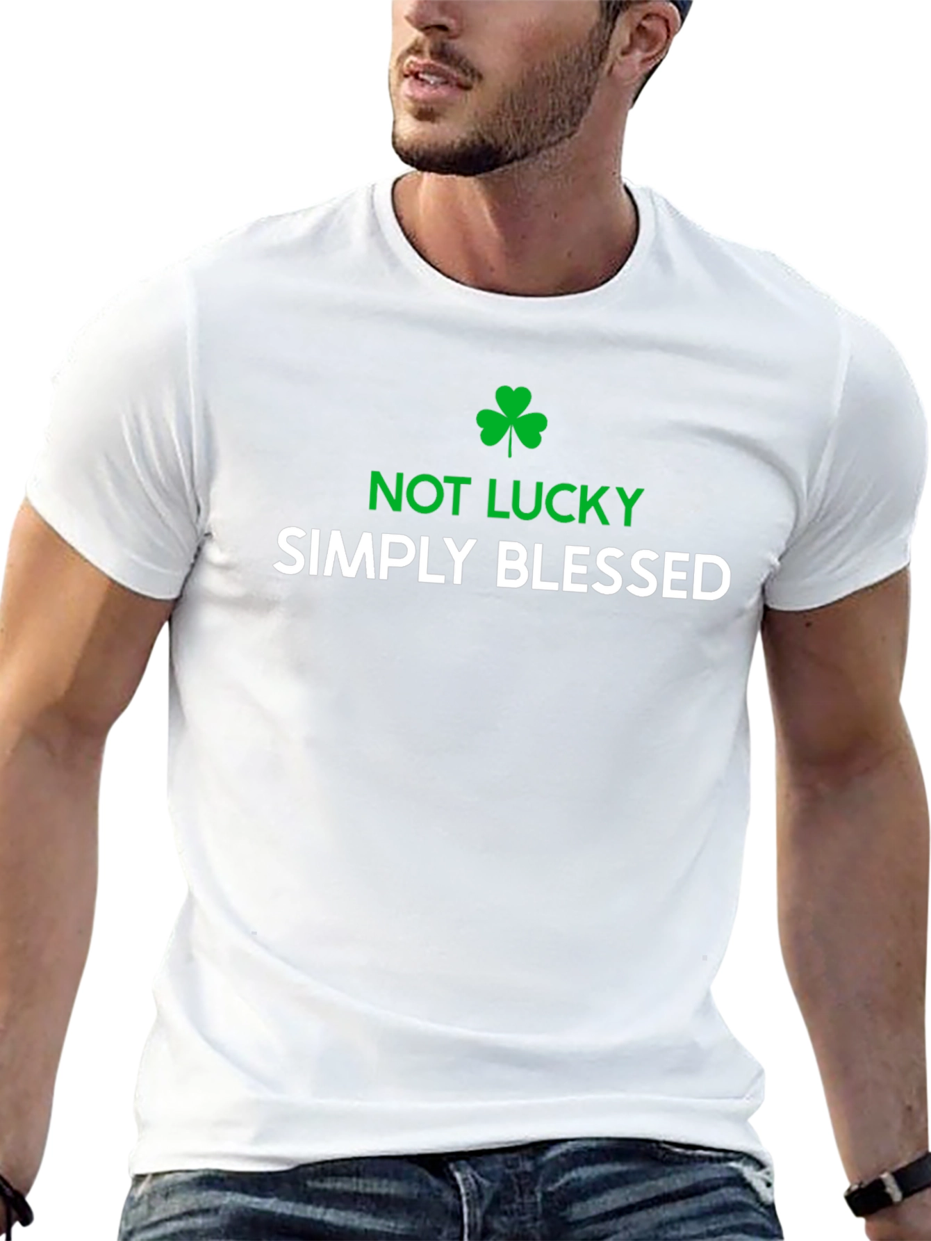 Not Lucky Simply Blessed Graphic T-Shirt