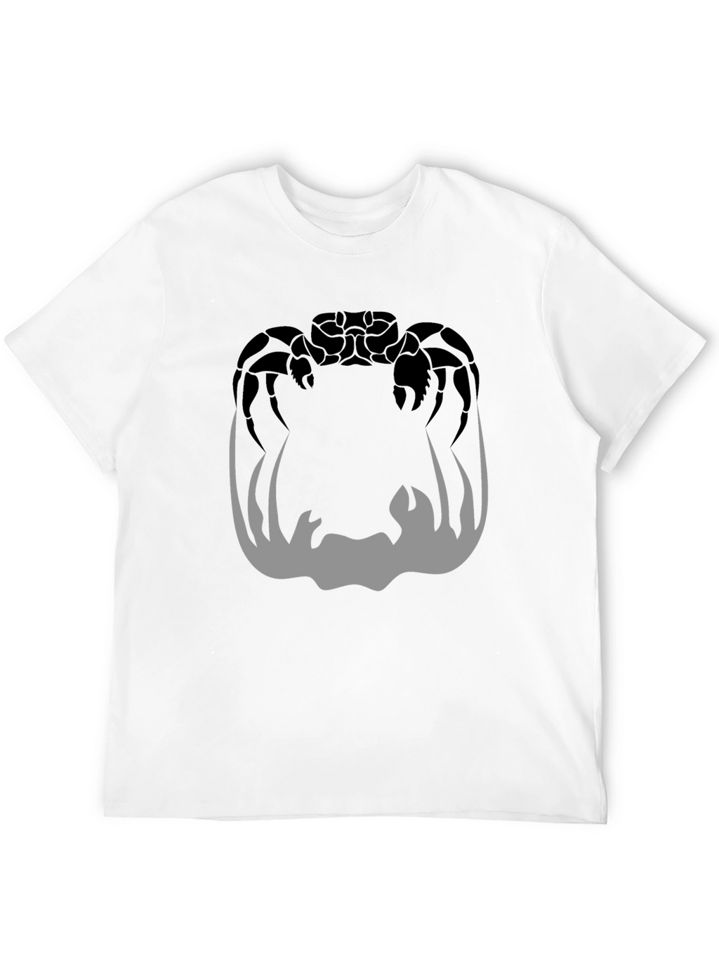 Crab Silhouette Graphic Print Mens Black T-Shirt