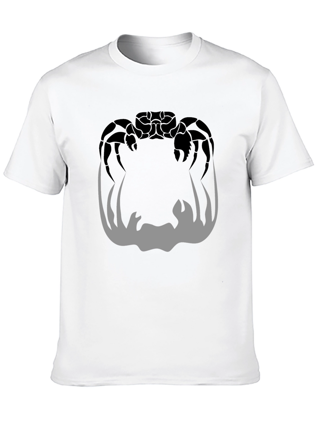 Crab Silhouette Graphic Print Mens Black T-Shirt