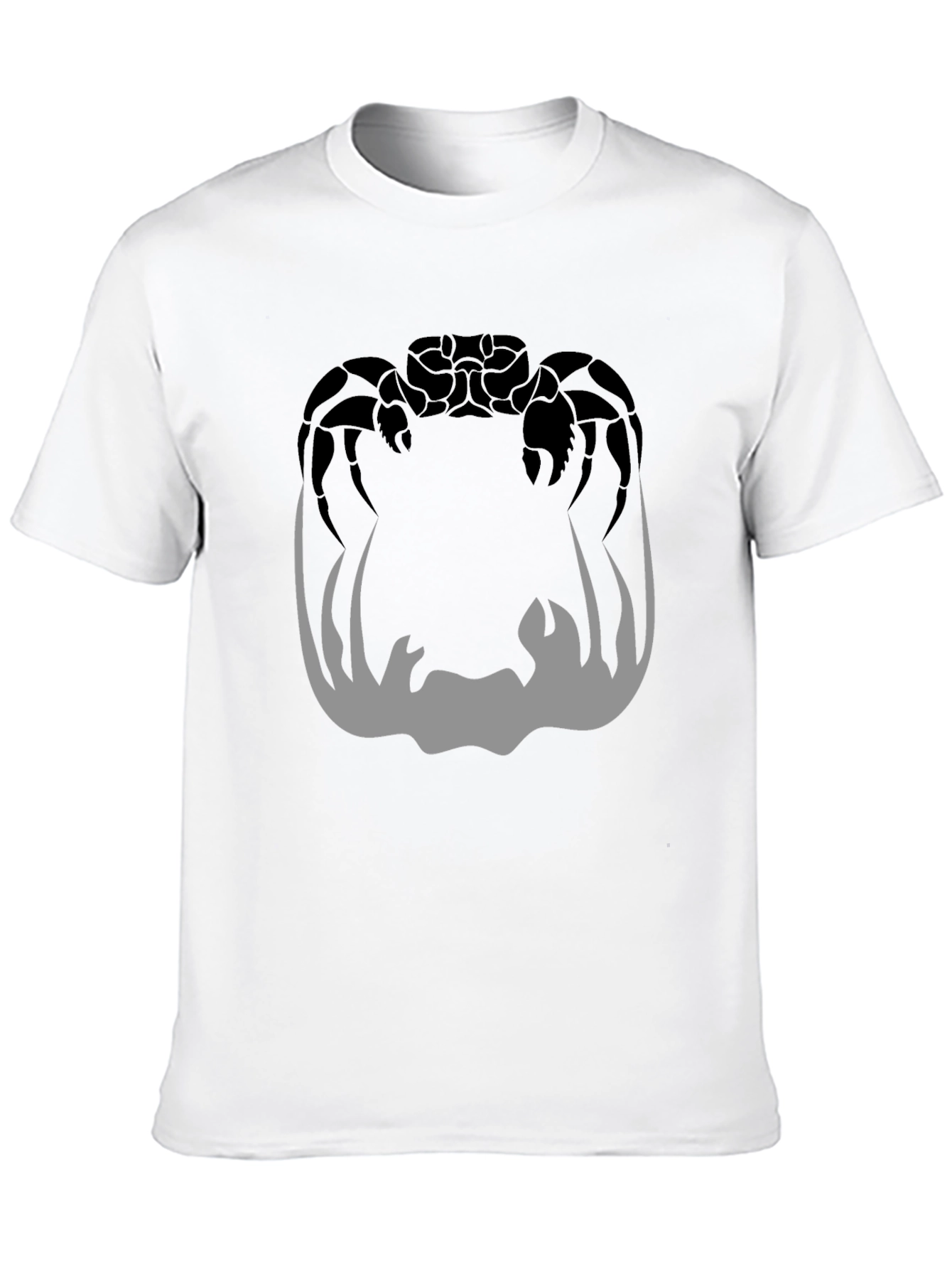 Crab Silhouette Graphic Print Mens Black T-Shirt