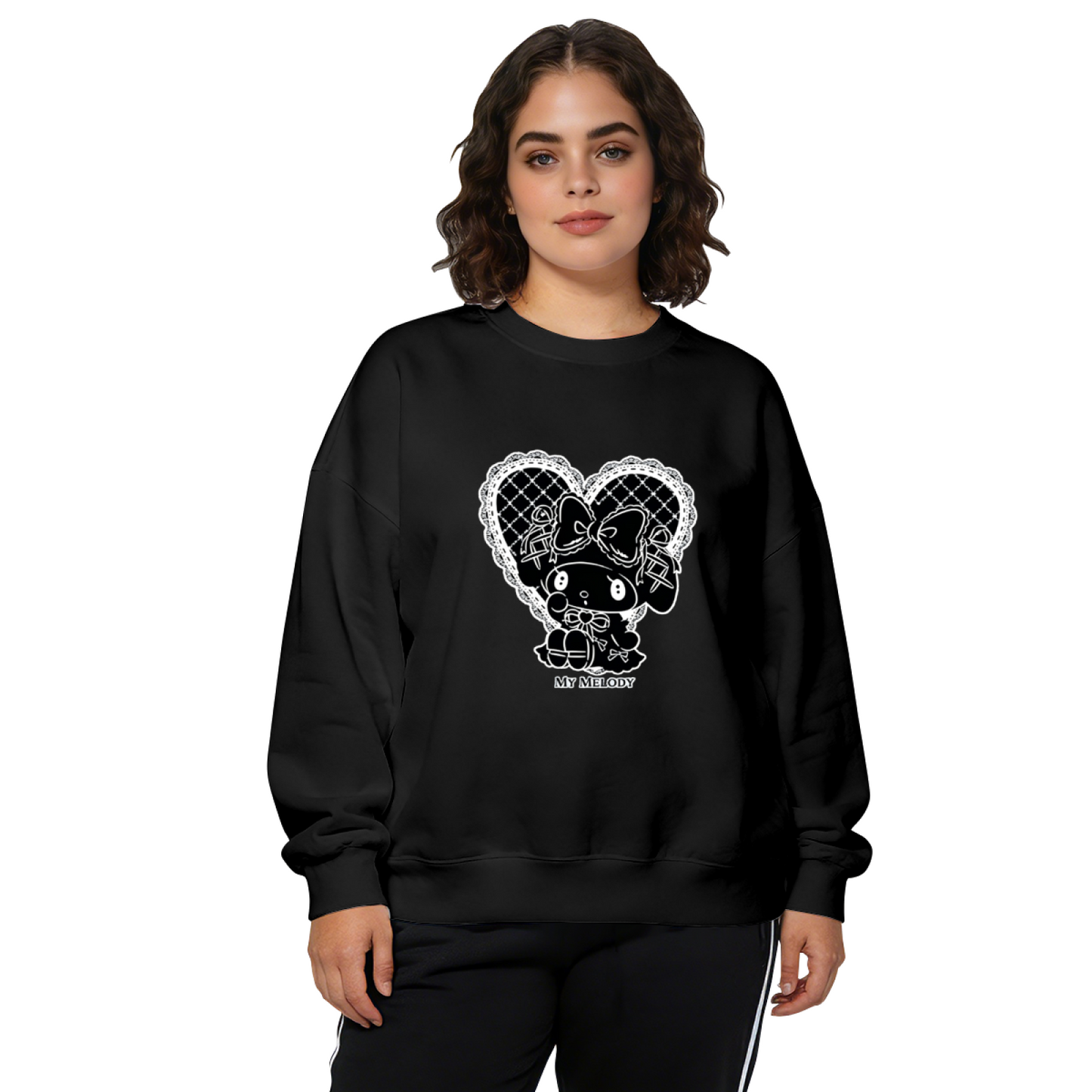 Lace Heart My Melody Dark Aesthetic Crewneck Sweatshirt